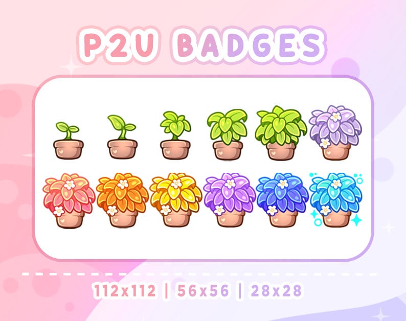 GROWING PLANT Twitch Sub & Bit Badges | Streamer Emotes | Twitch Graphics for Streamers