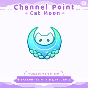 Blue Moon Cat Twitch Channel Point Icon (Digital Download)