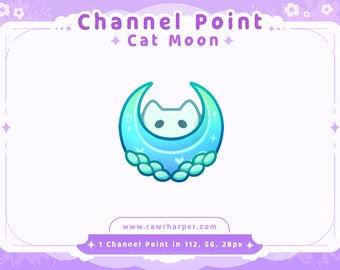 Blue Moon Cat Twitch Channel Point Icon (Digital Download)