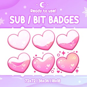 PINK HEART BOTTLE Potion Twitch Sub & Bit Badges | Streamer Emotes | Twitch Graphics for Streamers