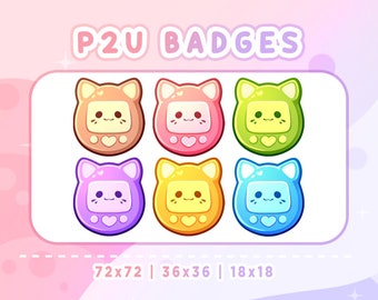 CAT TAMAGOCHI CUTE Sub & Bit Badges / Twitch Graphics / Youtube / Discord