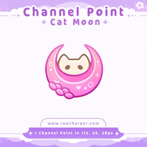 Pink Moon Cat Twitch Channel Point Icon (Digital Download)