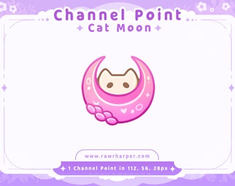 Pink Moon Cat Twitch Channel Point Icon (Digital Download)