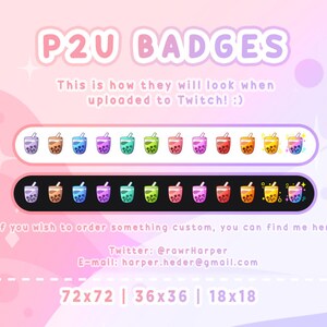BOBA BUBBLE TEA Sub & Bit Badges Pack | Twitch Graphics | Cute - Etsy