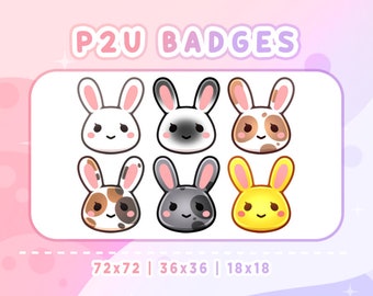 BUNNY SUB BADGES for Twitch / Youtube / Discord | Bit Badges | Discord Roles | Twitch Sub Badges