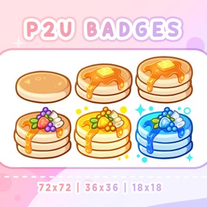 PANCAKE Sub & Bit Anstecker | Niedliche | Twitch Grafik | Youtube | Zwietracht