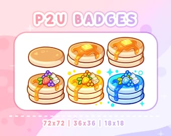 PANCAKE Sub & Bit Badges | Cute | Twitch Graphics | Youtube | Discord