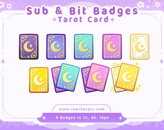 Tarot Cards Twitch Badges: Halloween Sub & Bit Badges (Digital Download)
