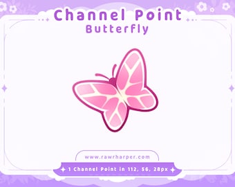 Pink Butterfly Twitch Channel Point Icon (Digital Download)