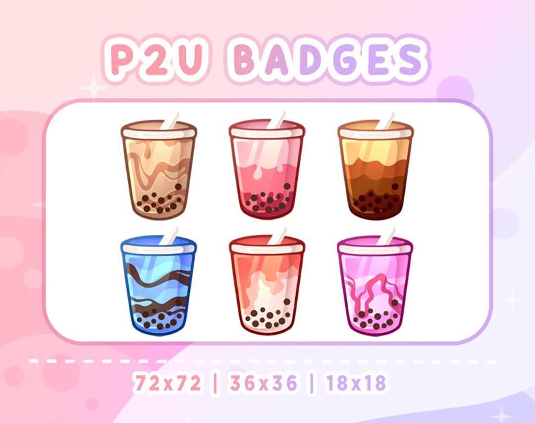 BOBA BUBBLE TEA Sub & Bit Badges Pack | Twitch Graphics | Cute - Etsy