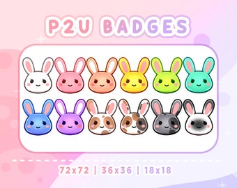BUNNY SUB BADGES for Twitch / Youtube / Discord | Bit Badges | Discord Roles | Twitch Sub Badges