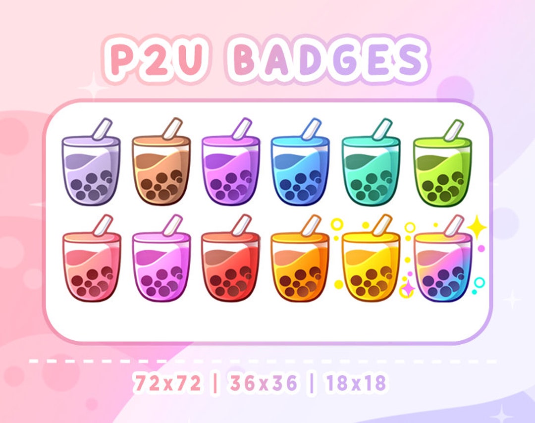 BOBA BUBBLE TEA Sub & Bit Badges Pack | Twitch Graphics | Cute - Etsy