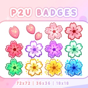 CHERRY BLOSSOM Twitch Sub & Bit Badges | Streamer Emotes | Twitch Graphics for Streamers