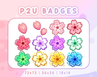 CHERRY BLOSSOM Twitch Sub & Bit Badges | Streamer Emotes | Twitch Graphics for Streamers