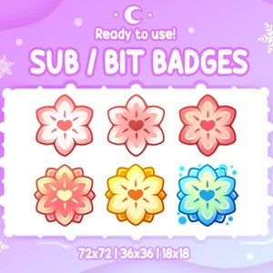 CHERRY BLOSSOM FLOWERS Sub & Bit badges | Twitch Graphics for Streamers