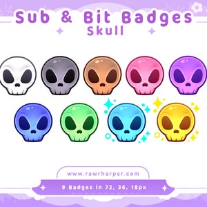 Skull Halloween Badges for Twitch / YouTube / Kick / Discord | Bit Badges | Twitch Sub Badges | Subscriber Badges | Discord Roles | Stream