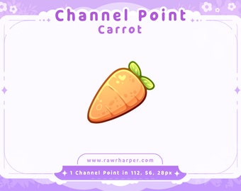 Carrot Twitch Channel Point Icon: Stream Emote (Digital Download)