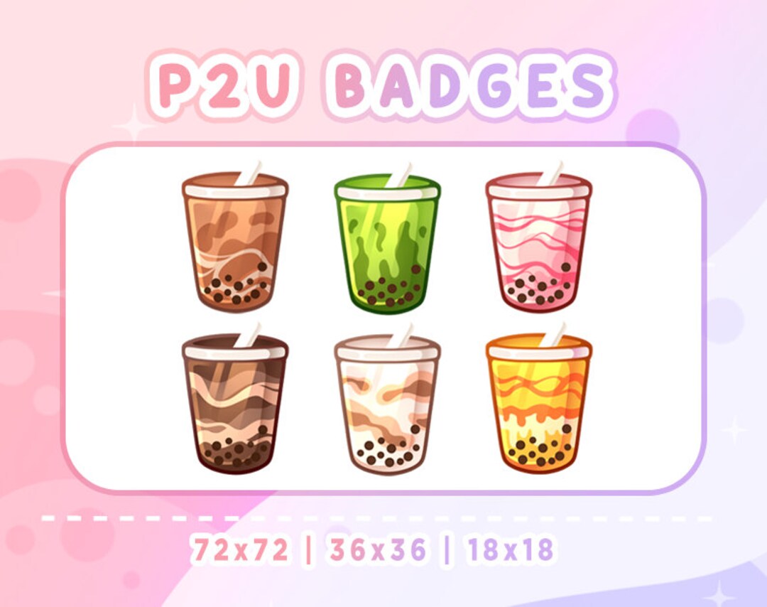 BOBA BUBBLE TEA Sub & Bit Badges Pack | Twitch Graphics | Cute - Etsy