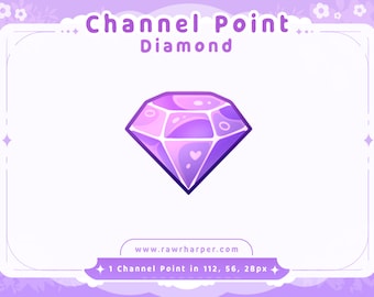 Purple Diamond Twitch Channel Point Icon (Digital Download)