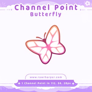 Pink Butterfly Twitch Channel Point Icon (Digital Download)
