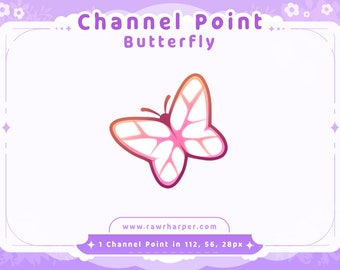 Pink Butterfly Twitch Channel Point Icon (Digital Download)