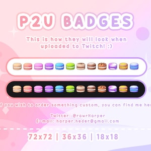 CUTE MACAROON Sub & Bit Badges Pack | Twitch Graphics | Cute - Etsy