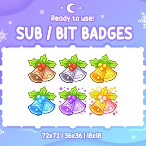 CHRISTMAS BELL DECORATION Sub & Bit badges | Twitch Graphics for Streamers