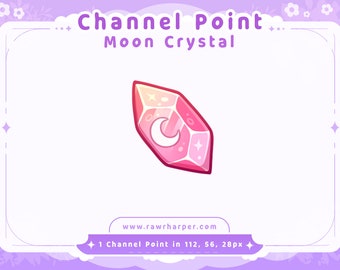 Pink Crystal Moon Twitch Channel Point Icon (Digital Download)