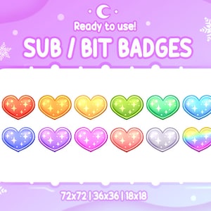 VALENTINE&#39;S HEART Twitch Sub & Bit Badges | Love Badges | Streamer Emotes | Twitch Graphics for Streamers