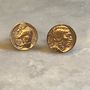 Authentic Vintage Indian Head / Buffalo Nickel Cufflinks