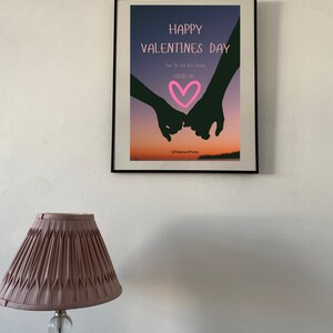 Happy Valentine&#39;s Day A4 Wandkunst, digitaler Download