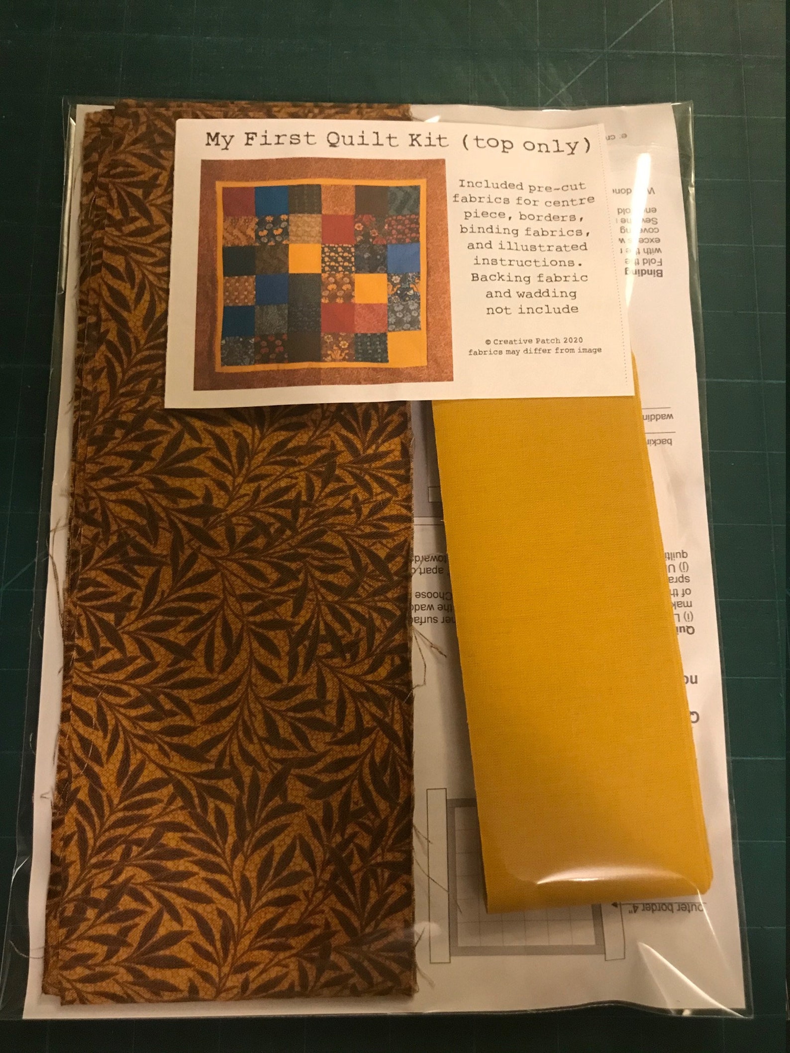 My First Quilt kit William Morris Etsy