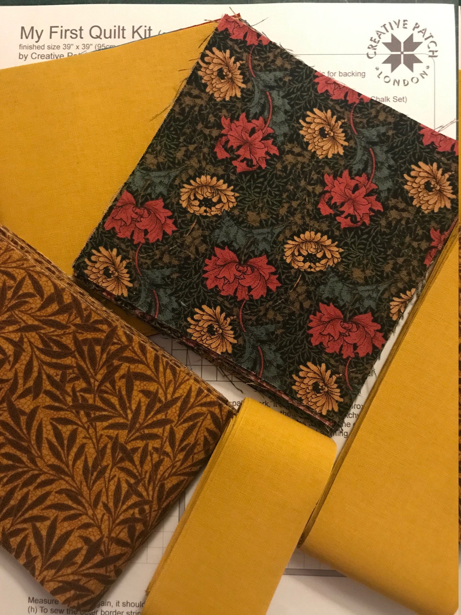 My First Quilt kit William Morris Etsy