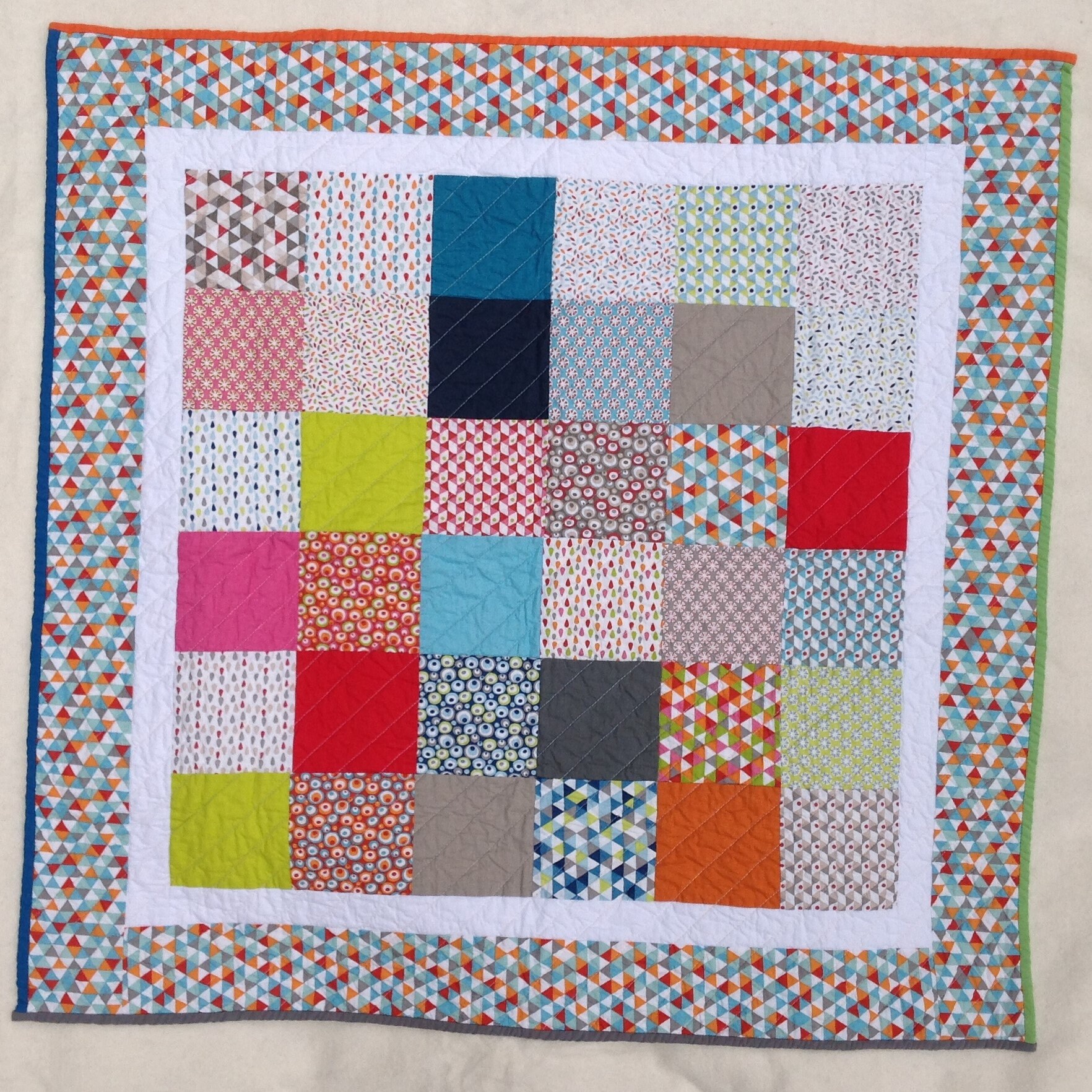 Patchwork Quilt Kit for beginners Retro finished size 100cm/40 Etsy