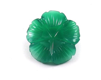 Green Onyx  Carved Grade Quality Flower Shape Carved Fine Making Stone Carved Gemstone Gift For her