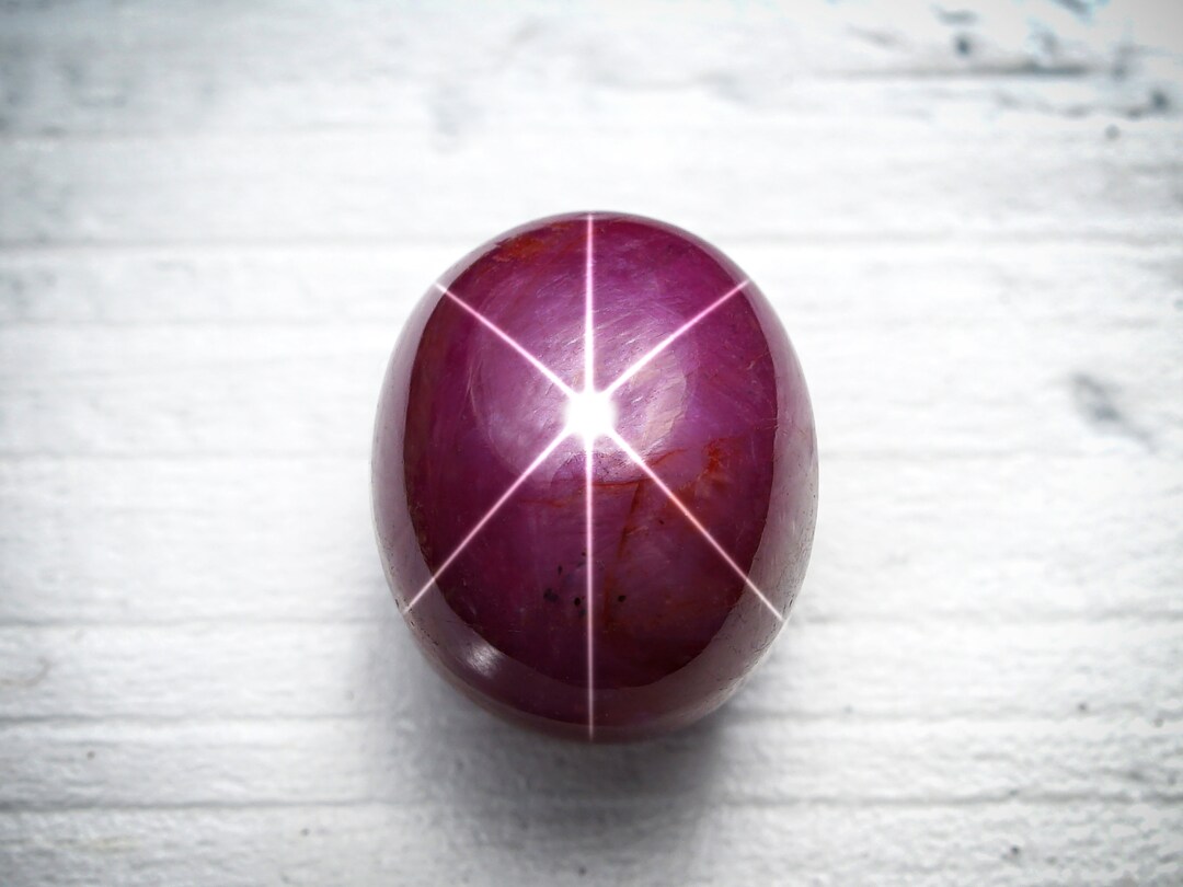 Grading Star Ruby 8.5x7 MM Ruby Star Cabochon Natural Star Ruby Oval Shape High Grade ...