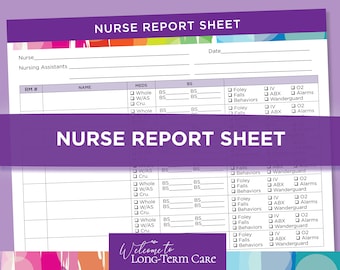 Charge Nurse Report Sheet
