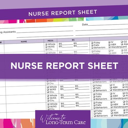Charge Nurse Report Sheet