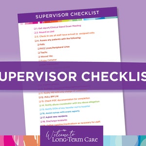 Supervisor Checklist