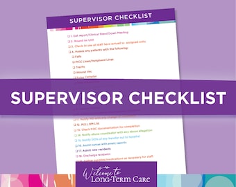 Supervisor Checklist