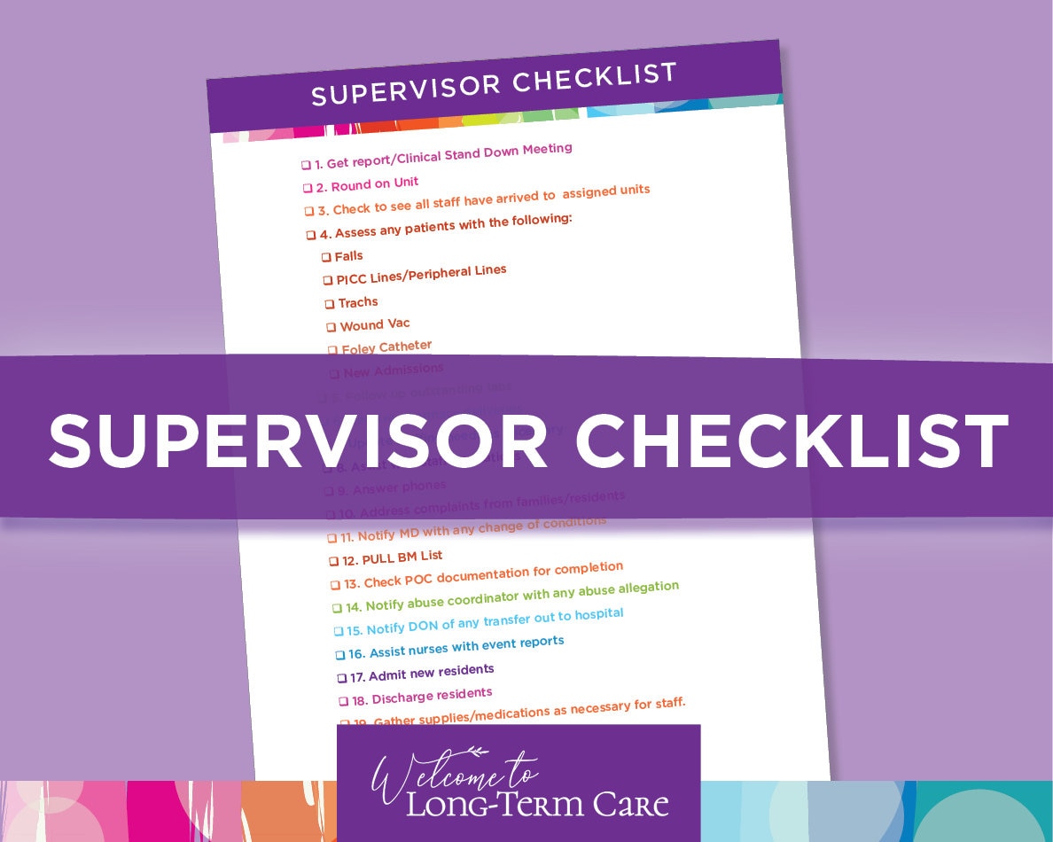 Supervisor Checklist