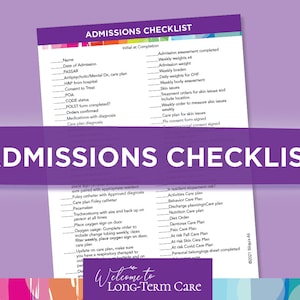 Admission check list