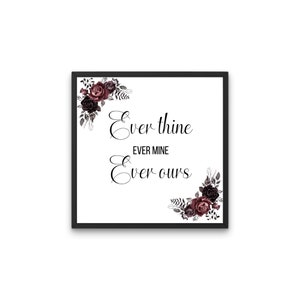 Ever thine, ever mine, ever ours, wedding venue sign, wedding wall art, church wedding wall art, purple wall art