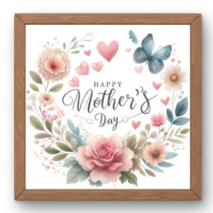 Happy Mothers day, mothers day wall art, mom gift, gift for her