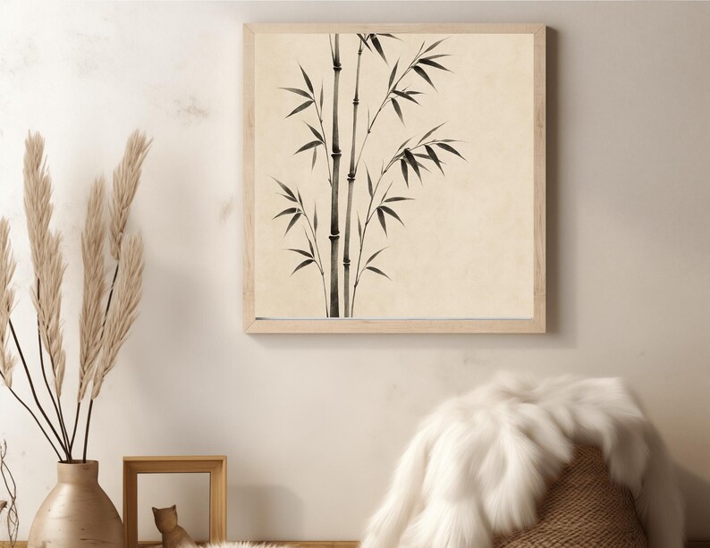 Bamboo Minimalist Wall Art Print: Elegant Home Decor (digital Download ...