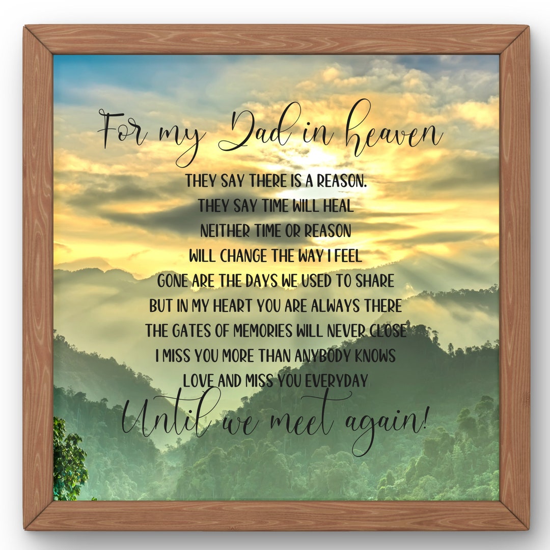 Celebration of Life Wall Art for Dad: Memorial Quote (digital Download ...