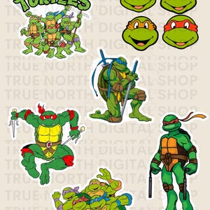 Pegatinas de las Tortugas Ninja, botella de agua de las Tortugas Ninja, lonchera de las Tortugas Ninja, estuche para lápices de las Tortugas Ninja, Miguel Ángel, Donatello, Tortugas Ninja