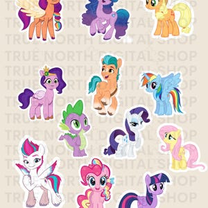 My little pony stickers,My little pony inspired stickers,back pack stickers, sunny starscout sticker,Zipp Storm stickers,digital download