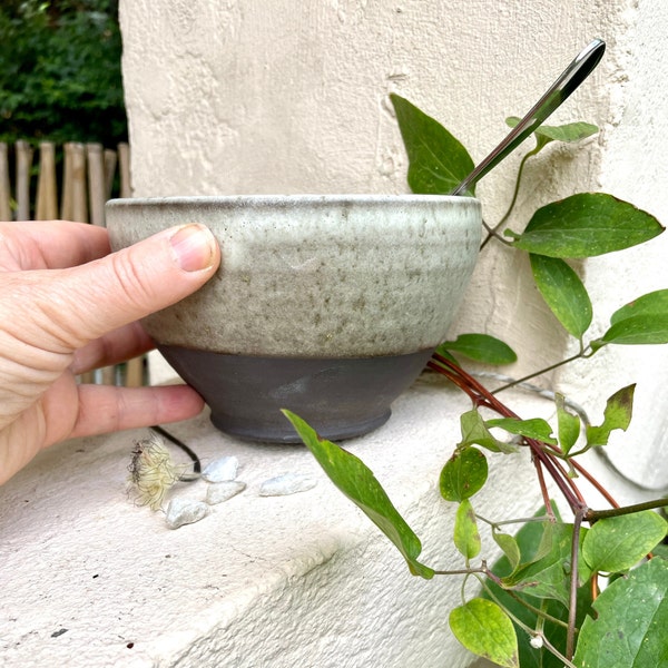 Muesli bowl ceramic pottery bowl in beige grey brown black clay muesli bowl speckled beige brown
