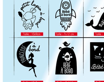 Baby on board - Children on board - Baby sticker - Car sticker - Baby adhesive - Baby on board sticker